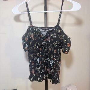 Almost Famous Black Floral Crop Top